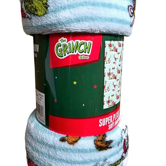 New Grinch Plush Kids Throw Blanket Max Dog Cindy Lou Holiday Christmas Gift - Picture 3 of 11